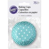 image:imageWilton Jumbo White Baking Cups 75Teal With White Dots