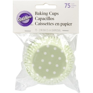 image:imageWilton Jumbo White Baking Cups 75Green With White Dots