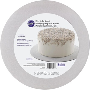 image:imageWilton Round Silver Glitter Cake Boards CorrugatedSilver