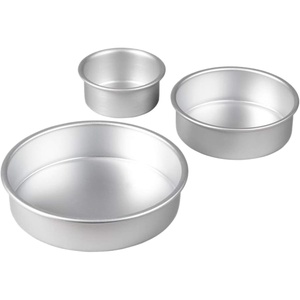 image:imageWilton Aluminum Round Cake Pan Set Made Without PFAS 3Piece4 x 2 in 101 x 508 cm  6 x 2 in 152 x 508 cm and 8 x 2 in 203 x 508 cm