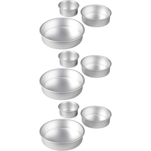 image:imageWilton Aluminum Round Cake Pan Set Made Without PFAS 3Piece4x2 in  6x2 in  8x2 in Pack of 3