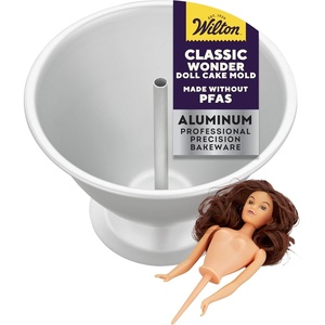 image:imageWilton Classic Wonder Mold Cake Pan Aluminum Shaped Bakeware for Doll Cakes Durable Even Heating RustResistant Includes Heating Rod Packaging May VaryWonder Mold Kit