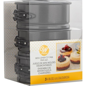 image:imageWilton 4Inch Mini Springform Pans for Mini Cheesecakes Pizzas and Quiches 3Piece Set SteelPans