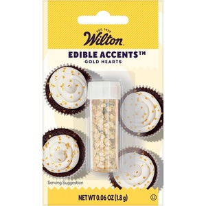 image:imageWilton Heart Edible Accents Cake Decorations 006 oz Gold