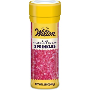 image:imageWilton Pink Sparkling Sugar Shimmering Sprinkles for Decorating Cakes Cupcakes Cookies amp Desserts Edible Pink Sugar Crystals for Baking 52 ozPink