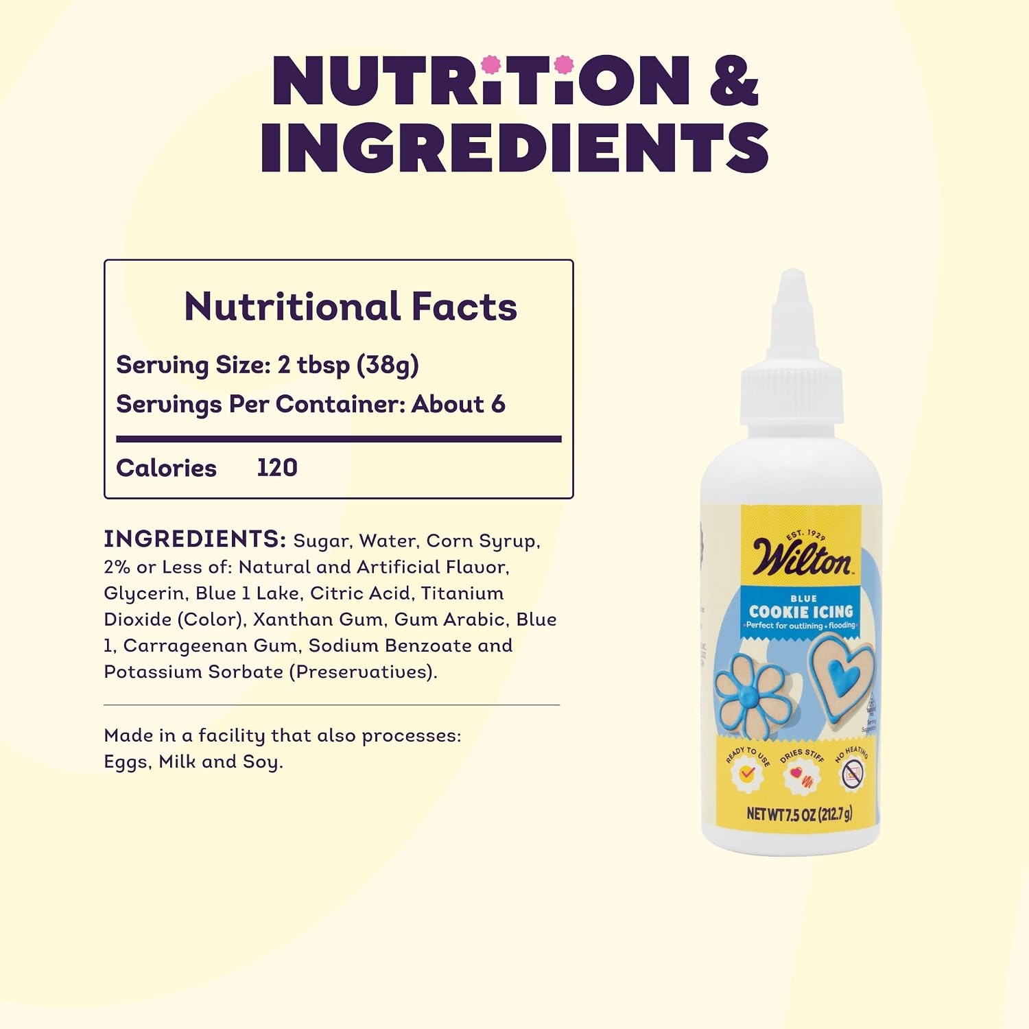 image:imageWilton Blue Cookie Icing  ReadytoUse PreColored Cookie Icing with Adjustable Flow Tip amp Twist Cap  Dries Hard for Easier Stacking  75 oz Pack of 6Blue