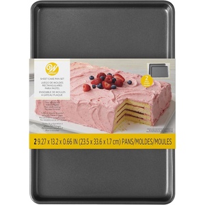image:imageWilton Easy Layers Sheet Cake Pan Rectangle Sheet Pan 2Piece Baking Sheets Set Steel2Pc