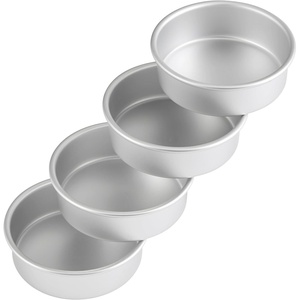 image:imageWilton 12 in Round Cake Pan 2 in Deep Aluminum Bakeware for Cakes RustResistant Even Heating Professional Quality Packaging May Vary6 x 2 in 4 Pack