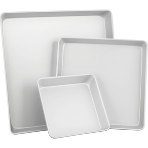 image:imageWilton Aluminum Square 3Piece Bakeware Set Durable Anodized Bakeware for Tiered amp Layered Cakes Even Heating RustResistant Professional Cake Baking Pans 8 in 12 in 16 in Packaging May Vary