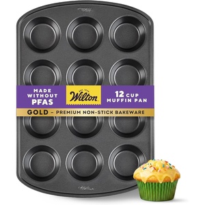 image:imageWilton Gold NonStick Muffin Pan Made Without PFAS 12CupStandart 105 x 15 x 2 in 12cup pan Pack of 6